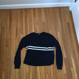 Navy blue long sleeve with white stripes